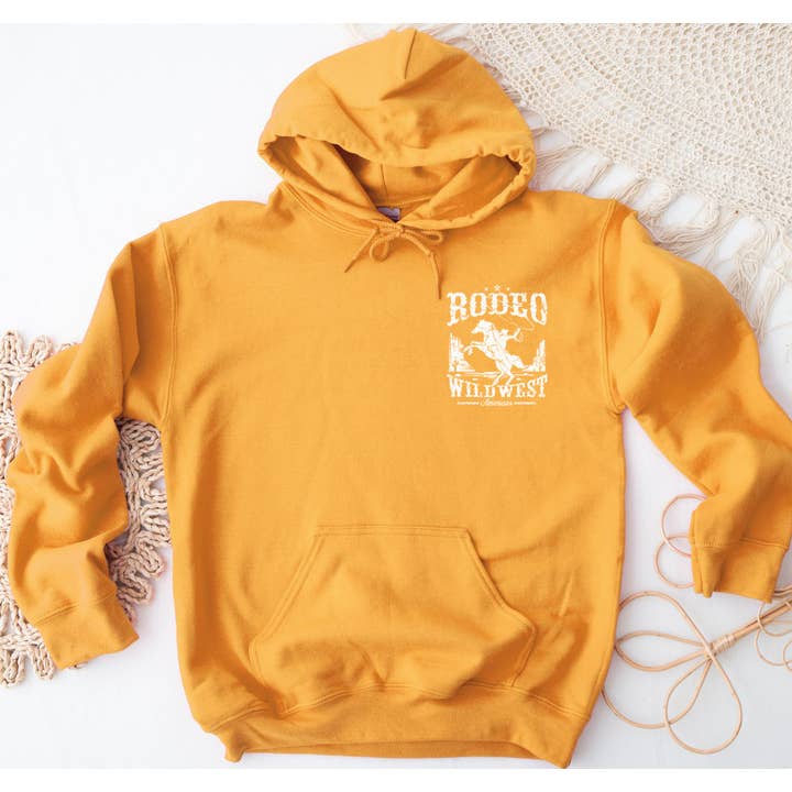 Sweat à capuche unisexe RODEO WILD WEST Graphic pour la vente par Shamaim
