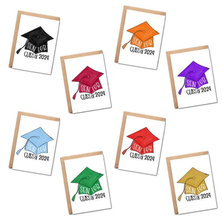 Class of 2024 Graduation Cap Congrats Greeting Card for wholesale by Simply Crafty