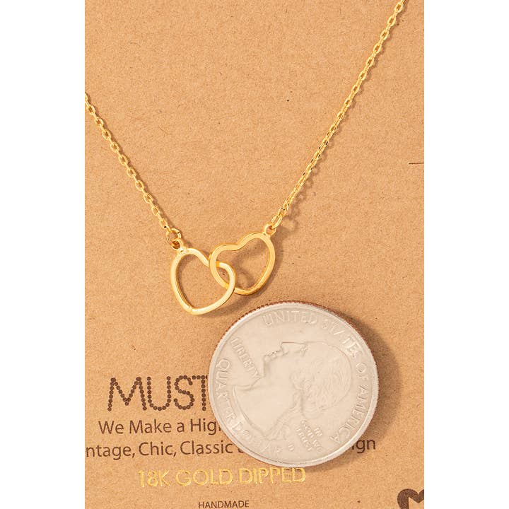 Fame Accessories - Wholesale Pendant/Charm Necklace - Heart Link Charm Necklace