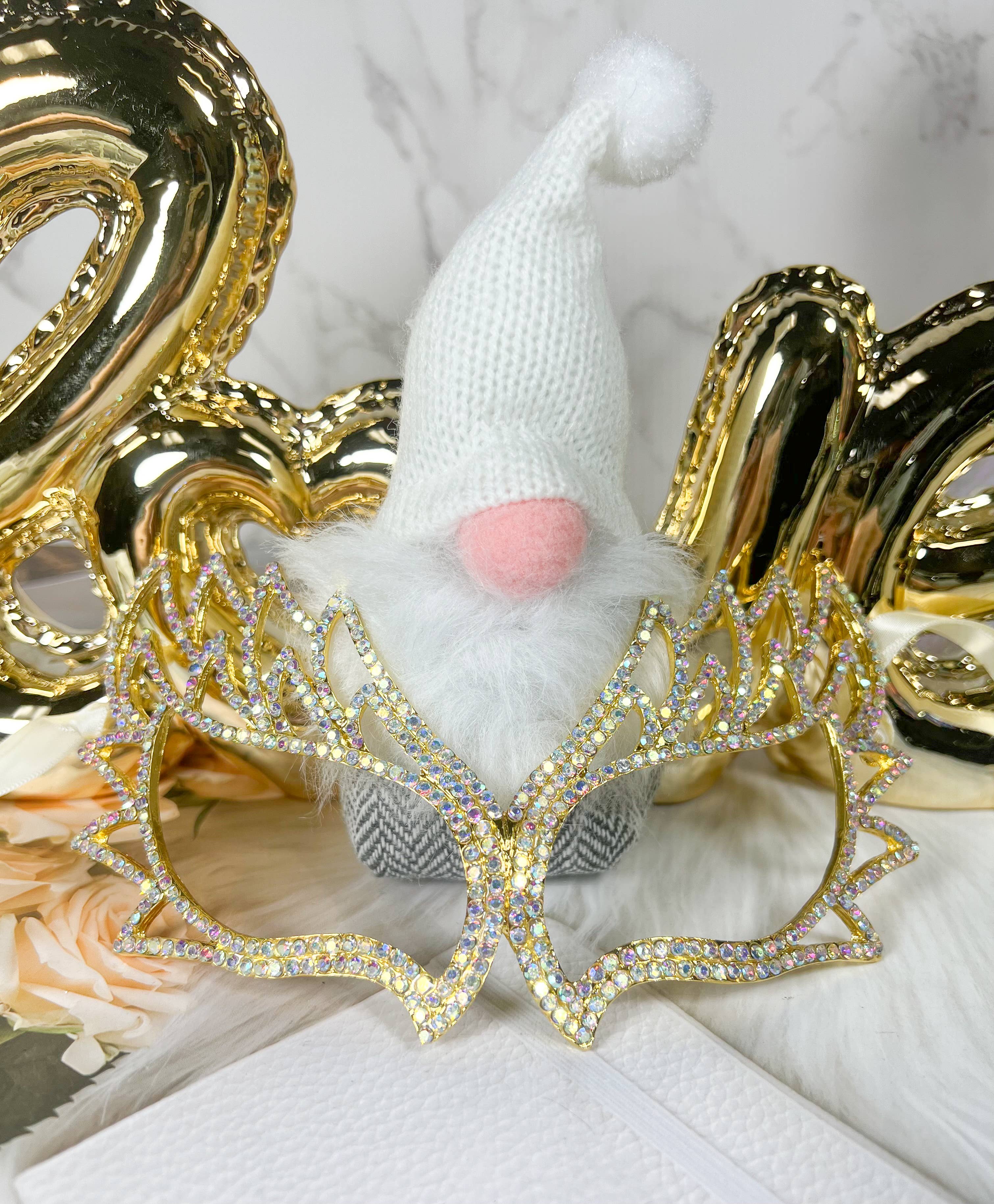 Happy Dream Gifts - Vendita all'ingrosso Costume di carnevale - Donna - Maschera in oro mascherato, maschera veneziana in cristallo Mardi Gras AB6