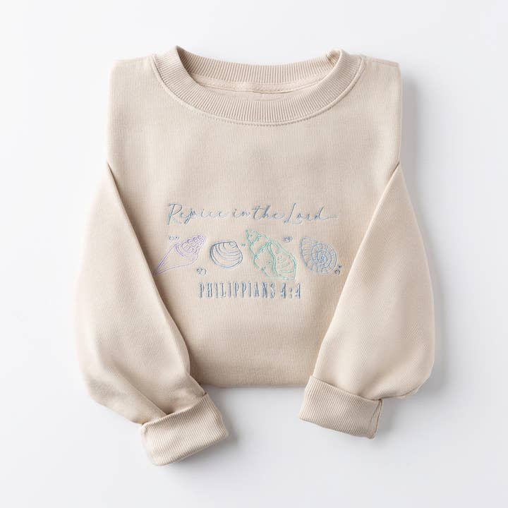 Embroidered Rejoice in the Lord Sweatshirt for wholesale by Love in Faith