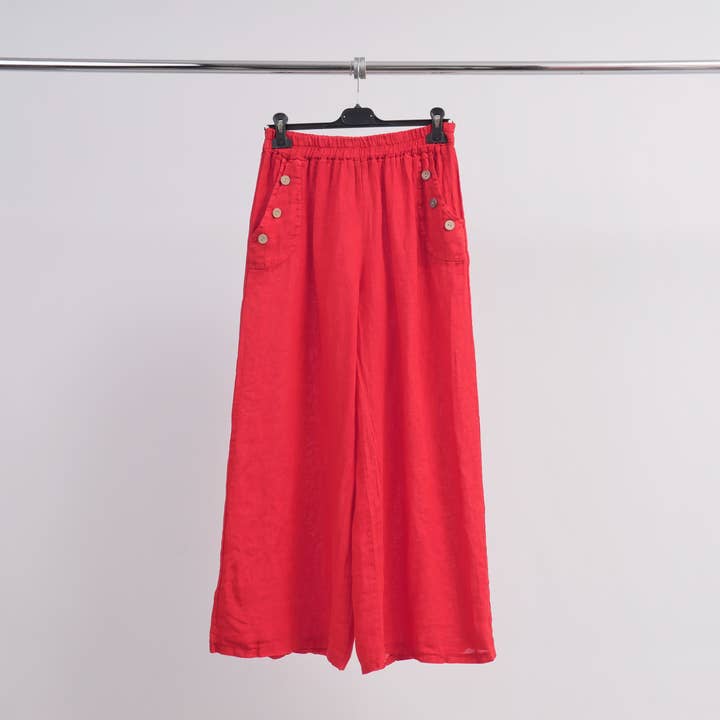 Cecile Wang - Wholesale Pants - Women's - Linen wide leg pants 4352