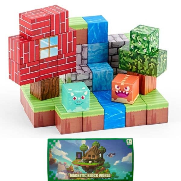 St. Louis Wholesale LLC - Wholesale Building Set - Kids - The Block World -#N888-22 -50PC Magnetic Block STEM Building0