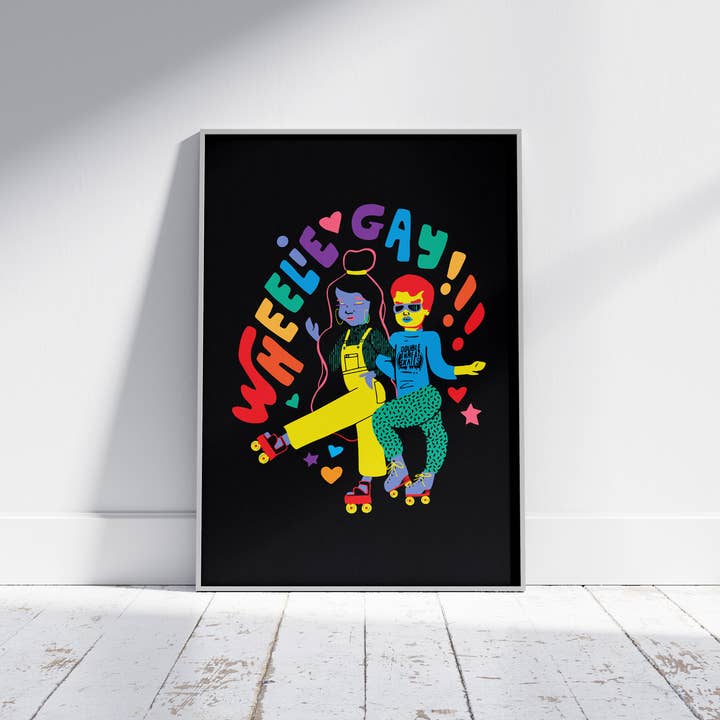 Create & Skate Factory - Wholesale Art Print - Wheelie Gay Art Print1