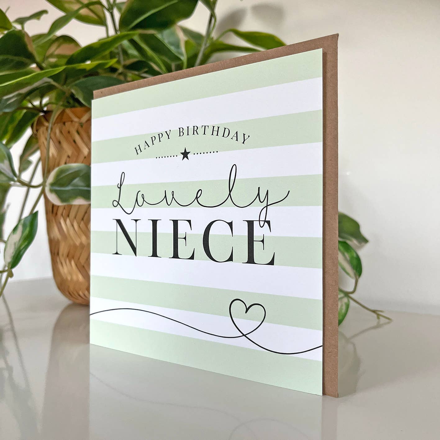 Michelle Fiedler Design – wholesale Birthday card – Candy Stripe Lovely Niece1