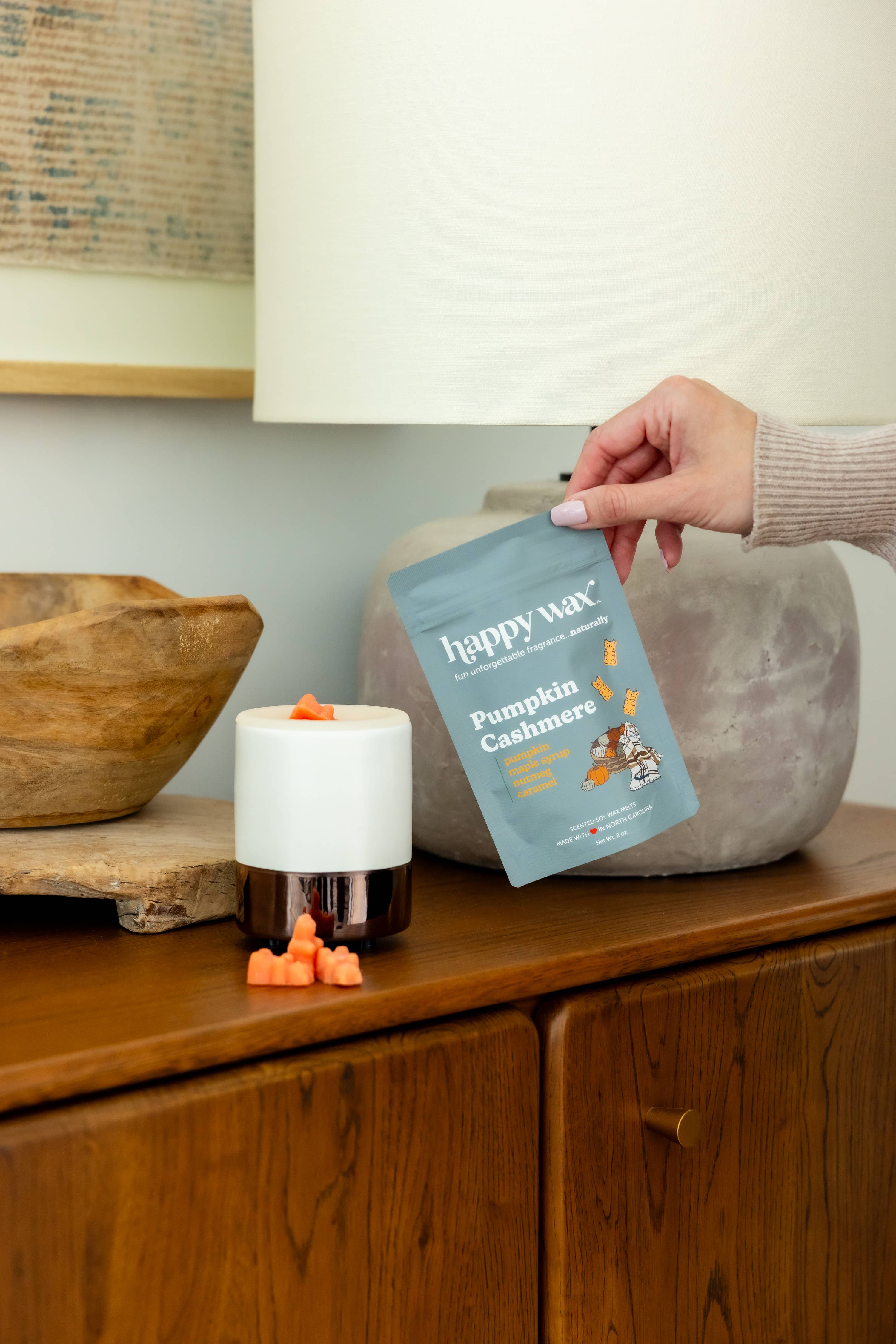 Happy Wax - Wholesale Wax Melt - Pumpkin Cashmere Wax Melts - Sample Pouch (2 oz) 3