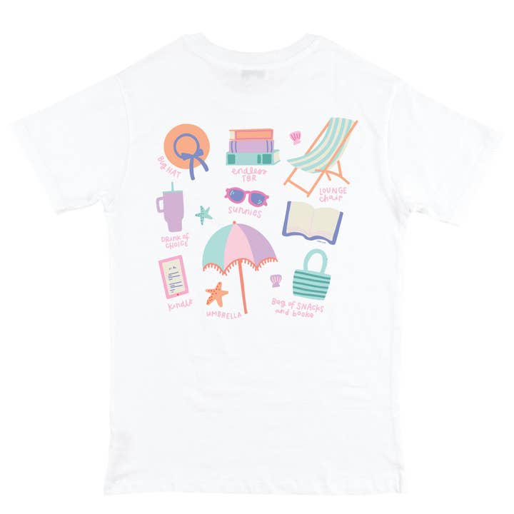 Pippi Post - Wholesale Screen Printed T-Shirt - Women's - Bookish Summer Essentials - Pippi Tee - White