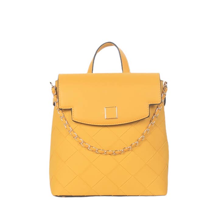 MIA LAROUGE - Wholesale Backpack - Women's - BACKPACK BAG WITH FLAP, LEATHERETTE
