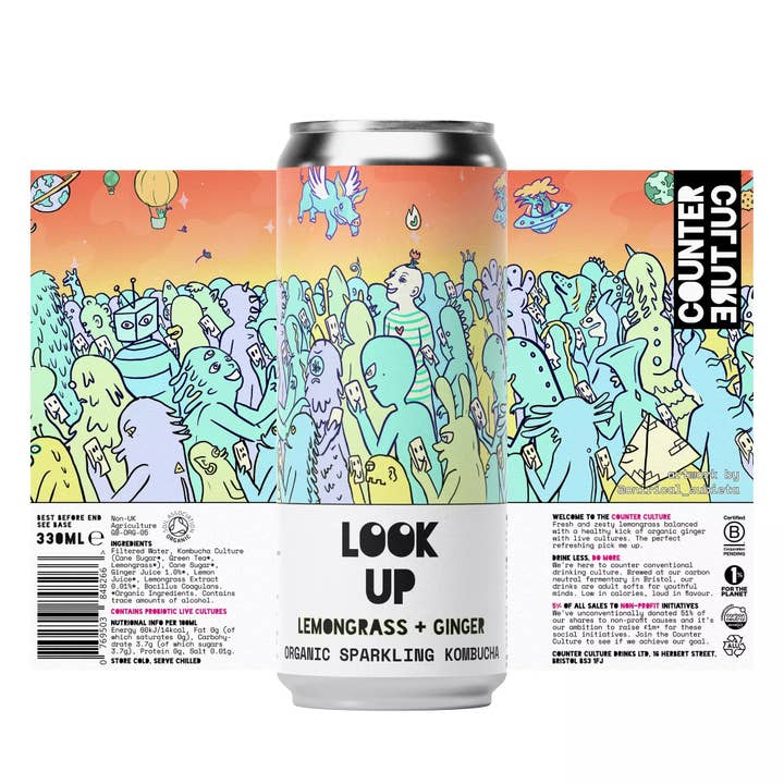 Counter Culture Drinks - Wholesale Kombucha - Counter Culture - Lemongrass + Ginger Organic Kombucha Soda
