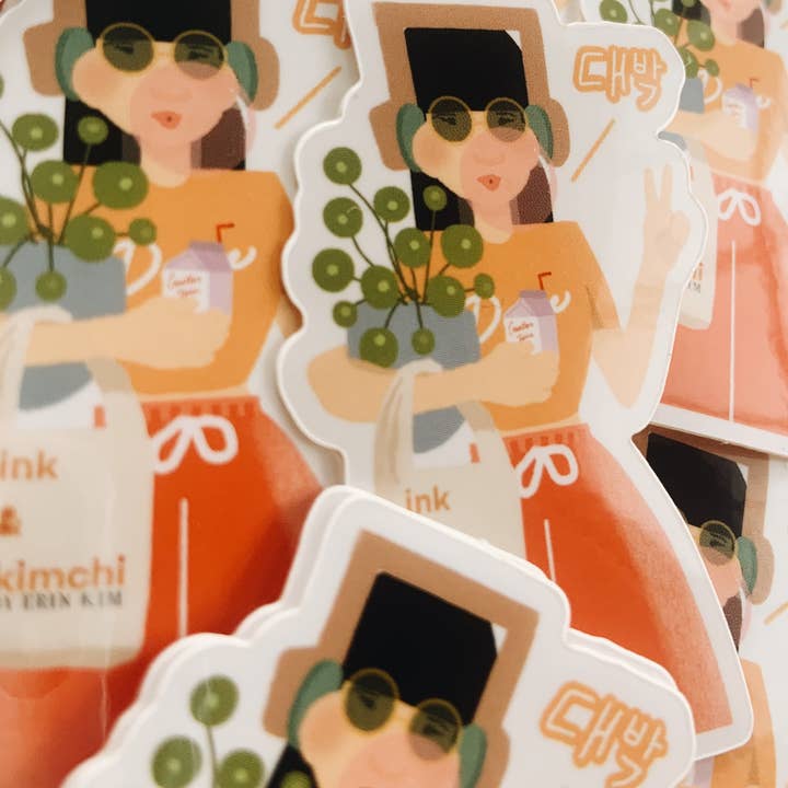 Cool Pige Min Daebak Vinyl Sticker for engroshandel hos Ink and Kimchi