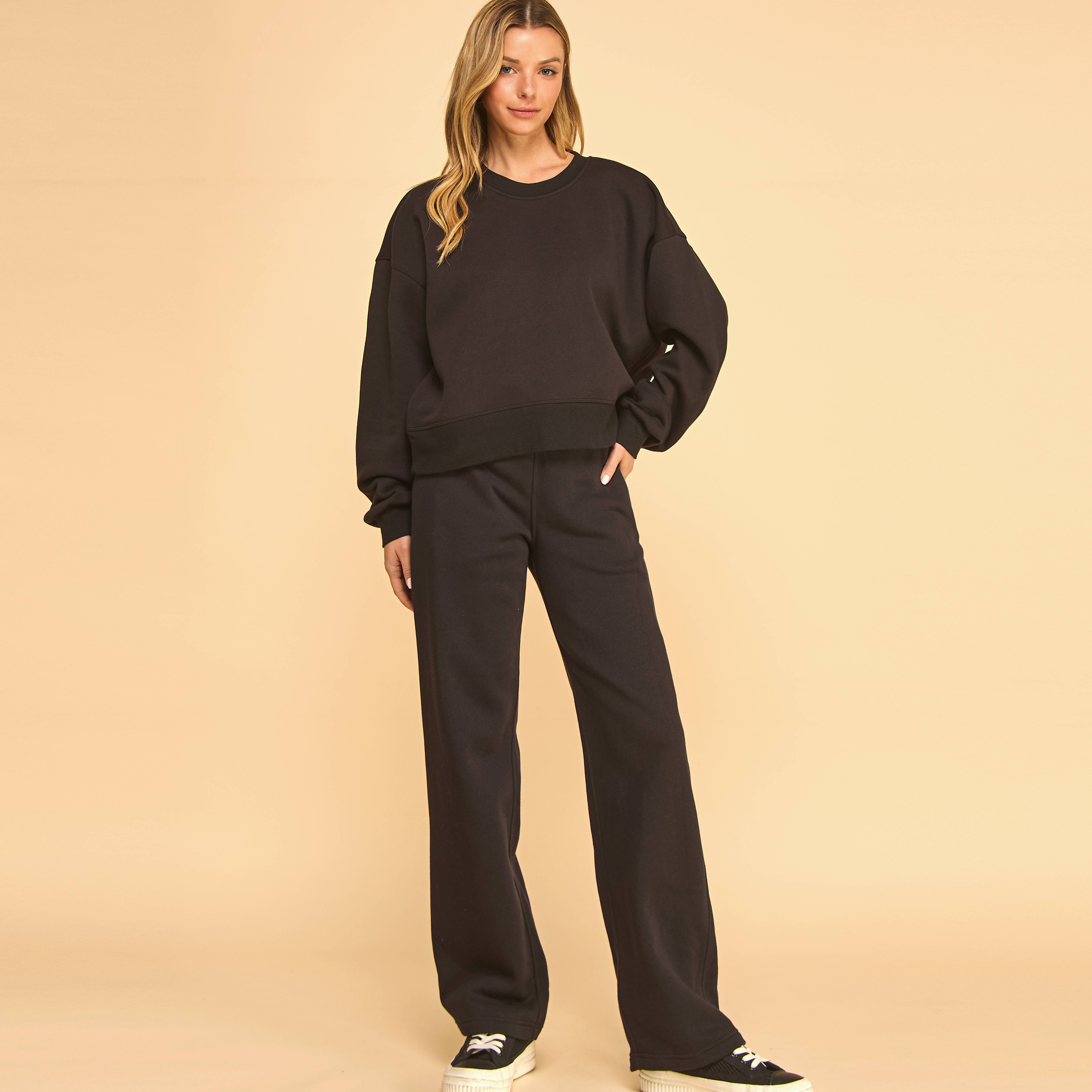 FREEZIA - Vente Sweat-shirt – femme - SWEAT-SHIRT COURT À COL ROND EN MOLLETON ULTRA DOUX-FZ000714