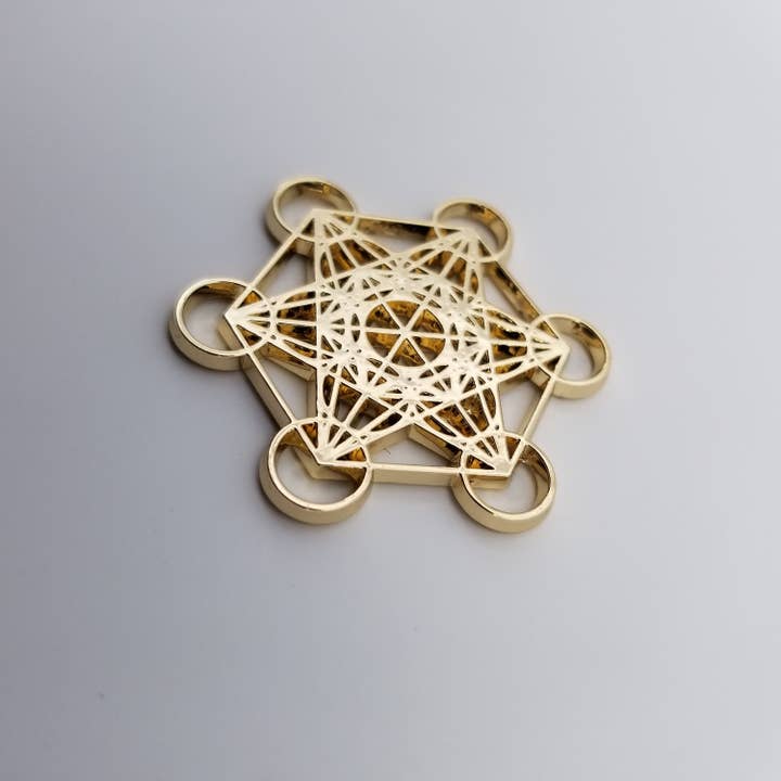 Spirit Elevations - Vendita all'ingrosso Collana con ciondolo/pendaglio - Ciondolo talismano cubo Metatrons Merkaba Star Tetrahedron Amulet, Arcangelo Metatrons Cube Sigillo con 5 solidi platonici3