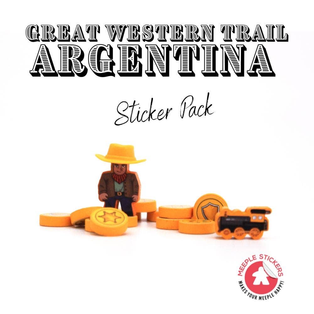 Meeple Stickers – Engroshandel Brætspil – The Great Western Trail - Argentina Klistermærkesæt1