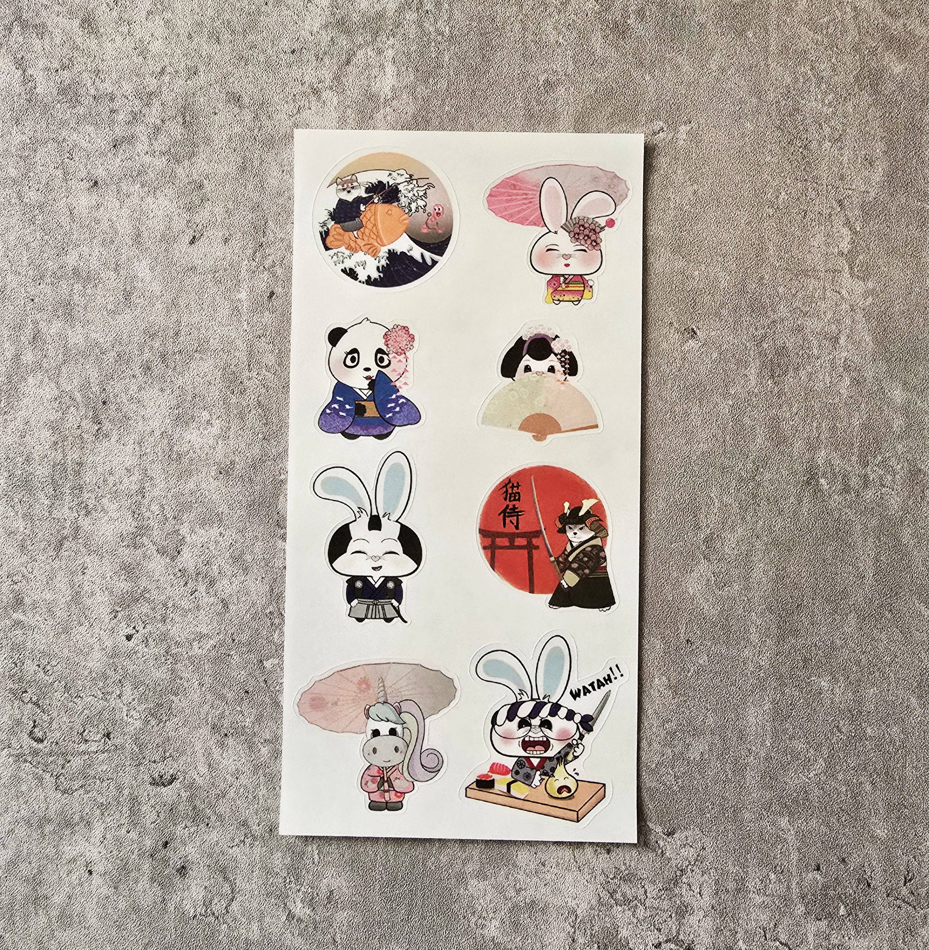 Miyo Art Design - Wholesale Sticker - Kimono Critters Sticker Sheet (2 Sheets)2