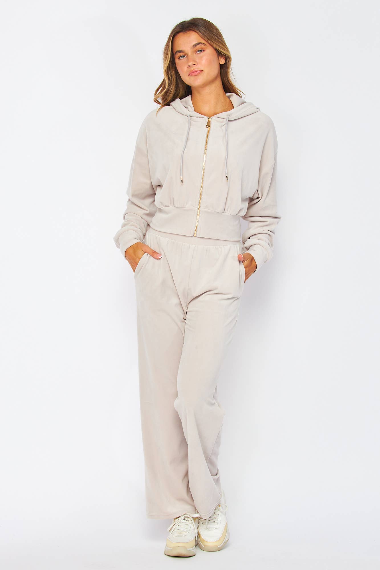 Drip DTLA - Wholesale Top & Pant Set (NOT Loungewear) - Women's - VELOUR HOODED JACKET AND JOGGER SET8