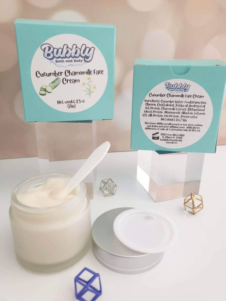 Crème visage au concombre et à la camomille pour la vente par Bubbly Bath And Body LLC