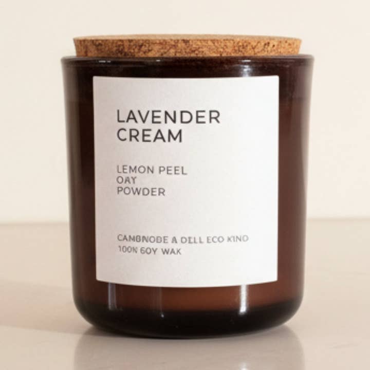Lavender Cream Soy Wax Candles for wholesale by Cambridge & Dell Eco-Kind