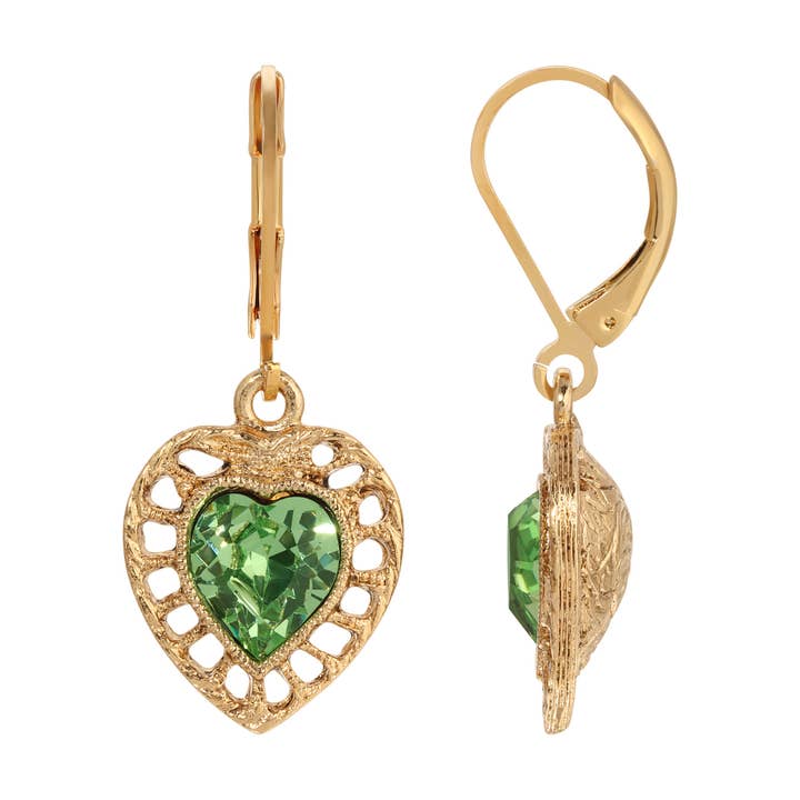 1928 Jewelry Sentimental Crystal Heart Drop Earrings for wholesale by 1928 Jewelry