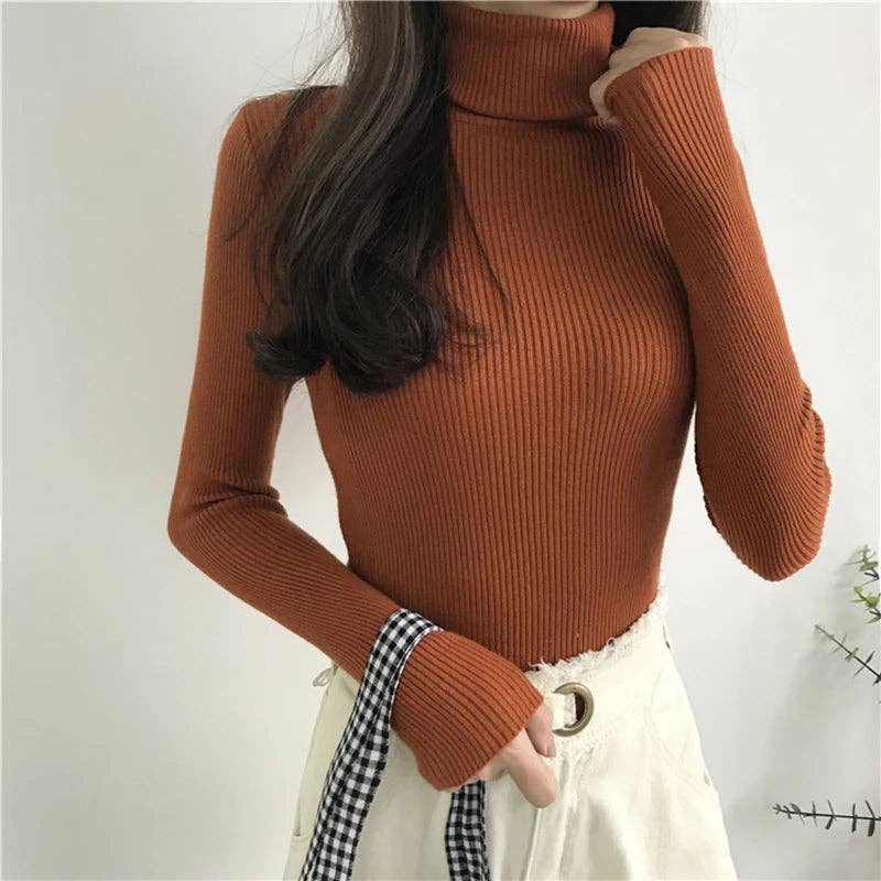 Blak Wardrob - Wholesale Knitted jumper – Women′s - Turtleneck Women Korean Sweater38