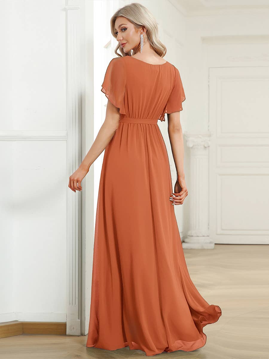 Ever-Pretty - Vente Robe – femme - Robes de soirée à volants à manches courtes exclusives B2B6