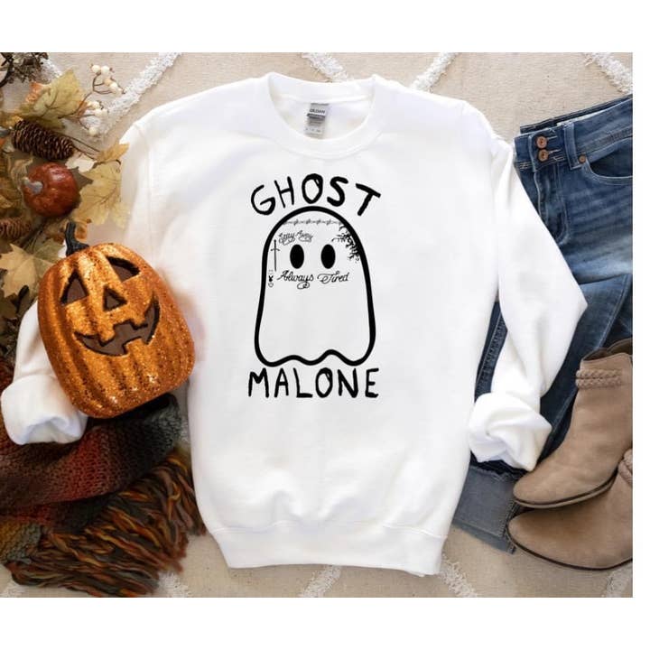 Moletom Ghost Malone Halloween com gola redonda por atacado de rustikcreation