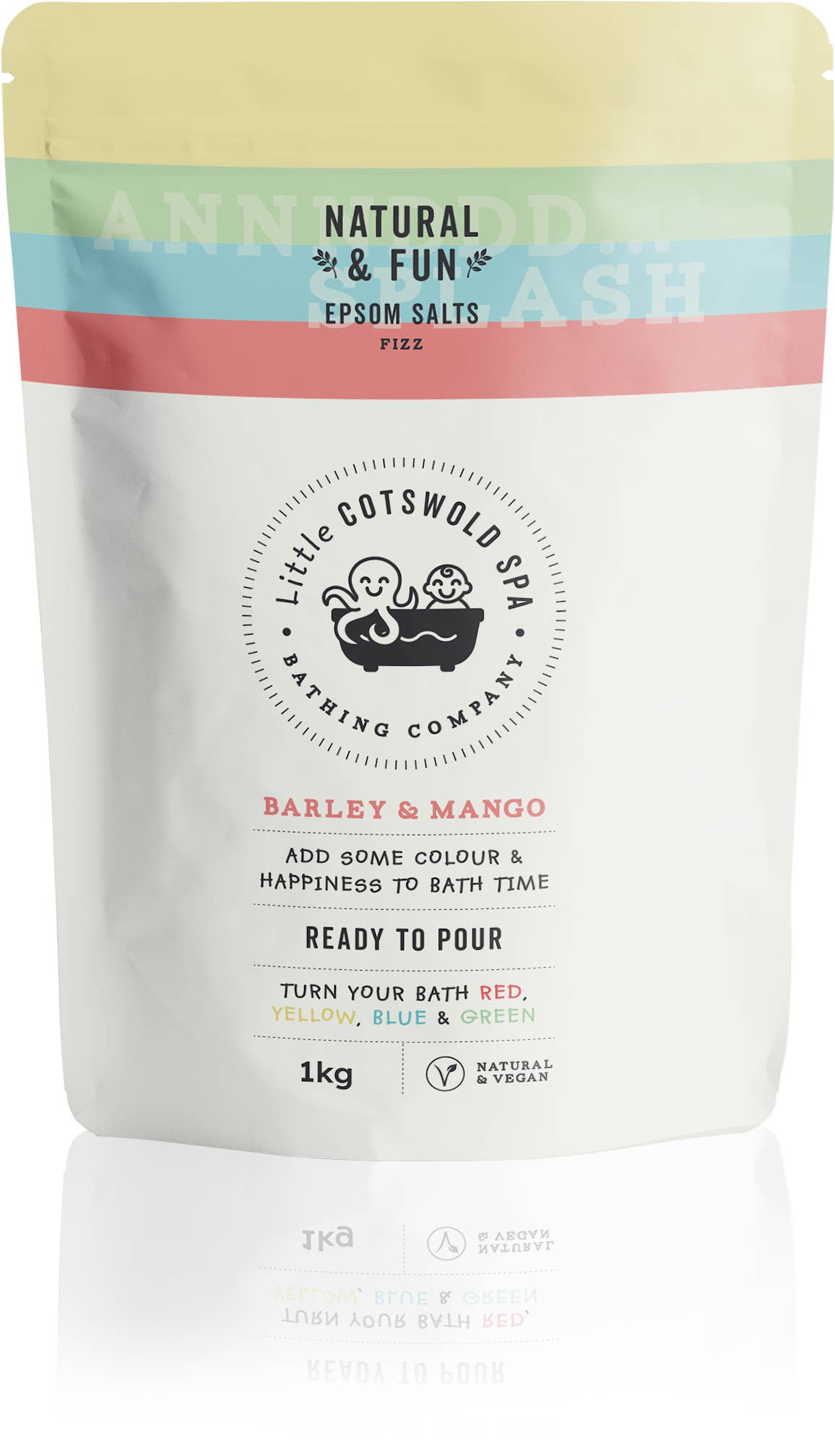 Cotswold Spa Bathing Company - Wholesale Bath Salts - Children's Natural & Fun Epsom Salts with Barley & Mango 1kg