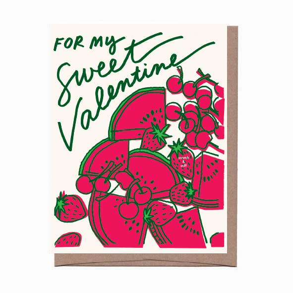 Scratch & Sniff Sweetest Valentine's Day Greeting Card for wholesale by La Familia Green