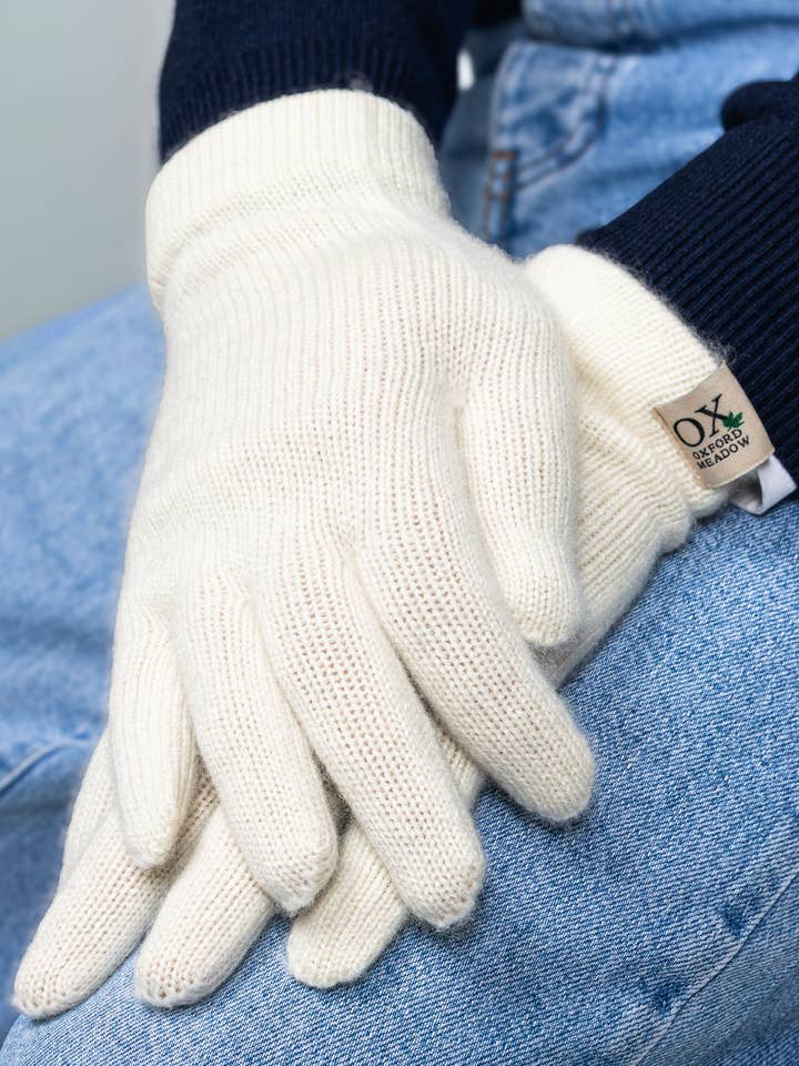 Guantes Ox Haven crema para hombre para venta al por mayor de Oxford Meadow Cashmere