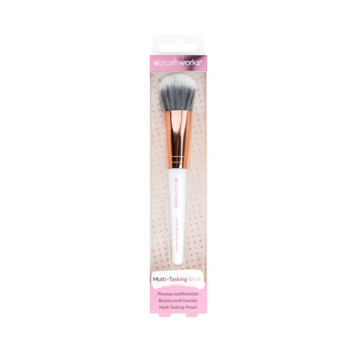 Soinvogue – wholesale Cheek/face make-up brush – Brushworks White & Gold Multi Tasking Brush