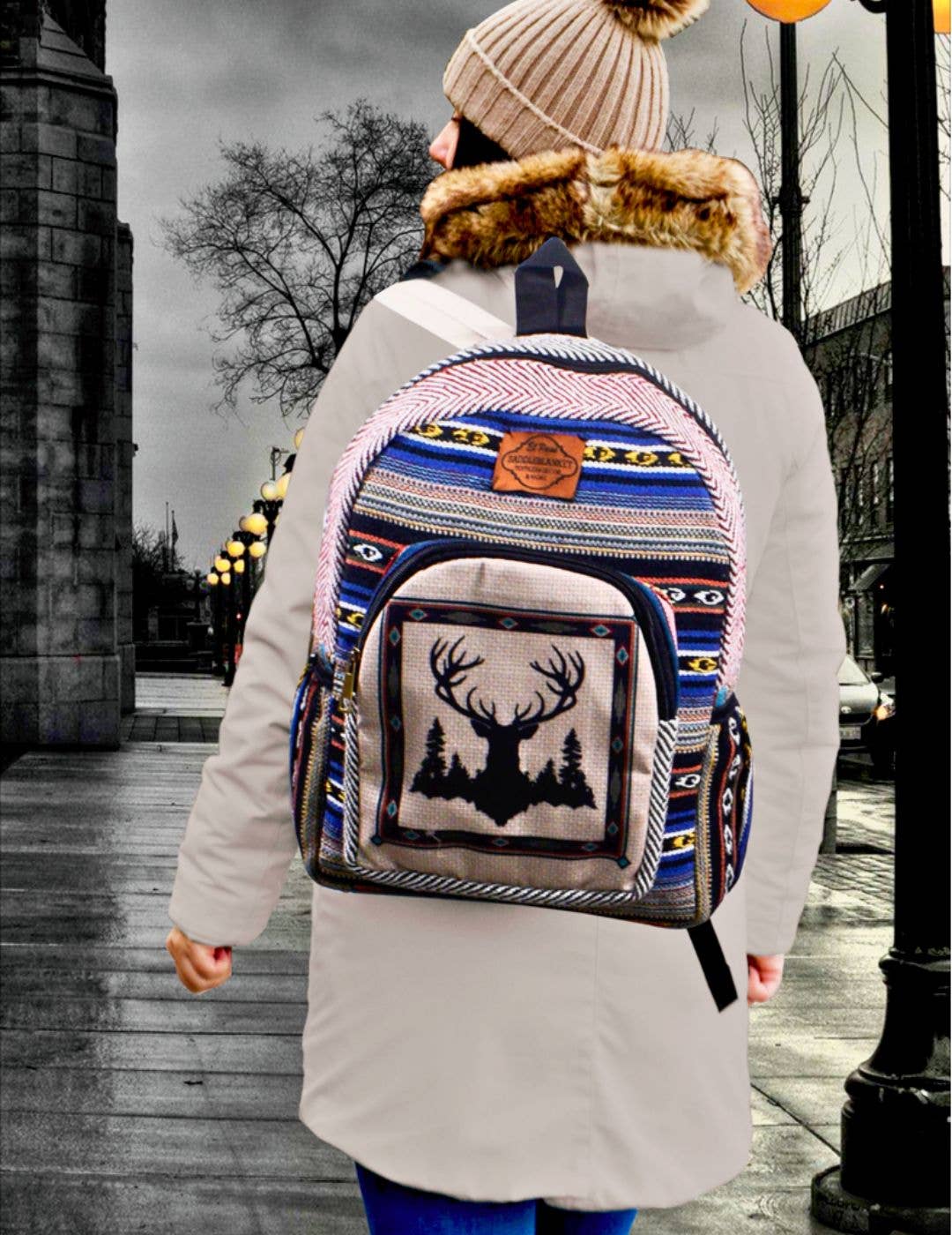 El Paso Saddleblanket - Wholesale Backpack - Unisex - Large Cotton Himalayan Backpack1