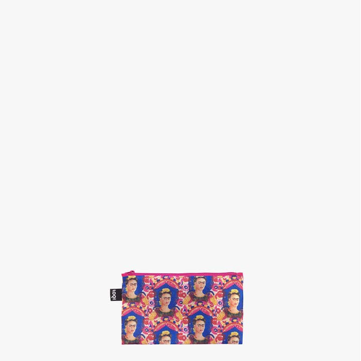 LOQI - Venta al por mayor Bolsa pequeña - Unisex - FRIDA KAHLO Autorretrato en la frontera, Autorretrato con colibrí, El marco bolsillos reciclados con cremallera