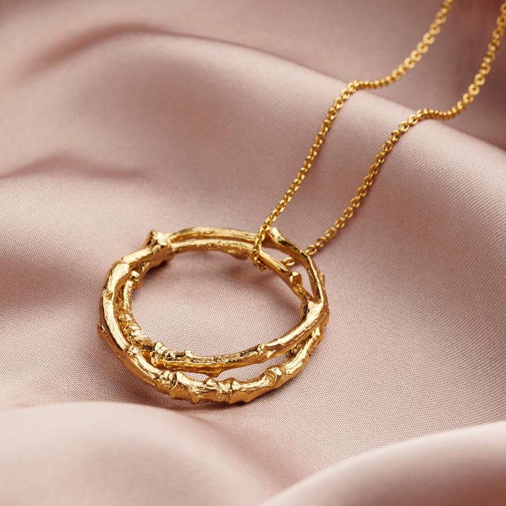 Twig Double Hoop Necklace for wholesale by Posh Totty Designs