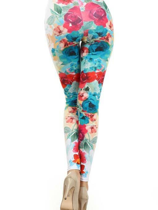 Floral Printed Leggings With Rise Waistband for wholesale by SurelyMine