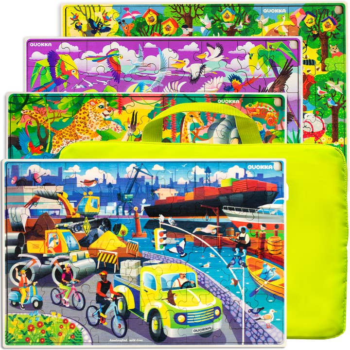 QUOKKA - Wholesale Puzzle - Kids - Wooden Puzzles for Kids 60 pieces | set of 4 Birds & Wild An