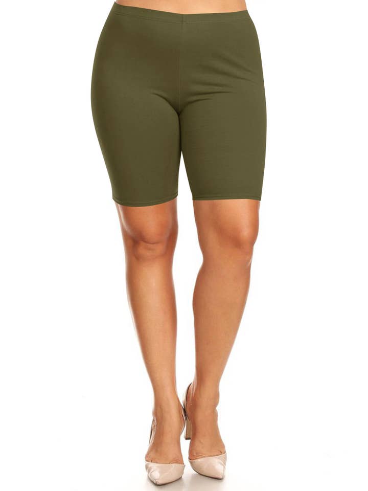 MOA COLLECTION - Wholesale Athletic Shorts - Women's - Women's Plus Size Casual Solid Biker Shorts (Open Pack)21