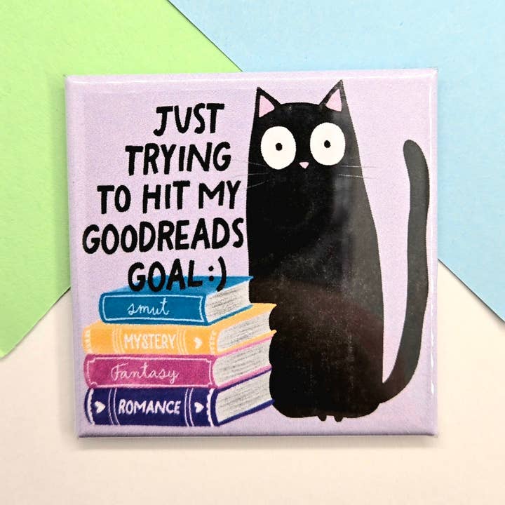 Glad Lille Magnet - Bare Prøver at Nå Mit Goodreads Mål for engroshandel hos Stuck Together Magnets