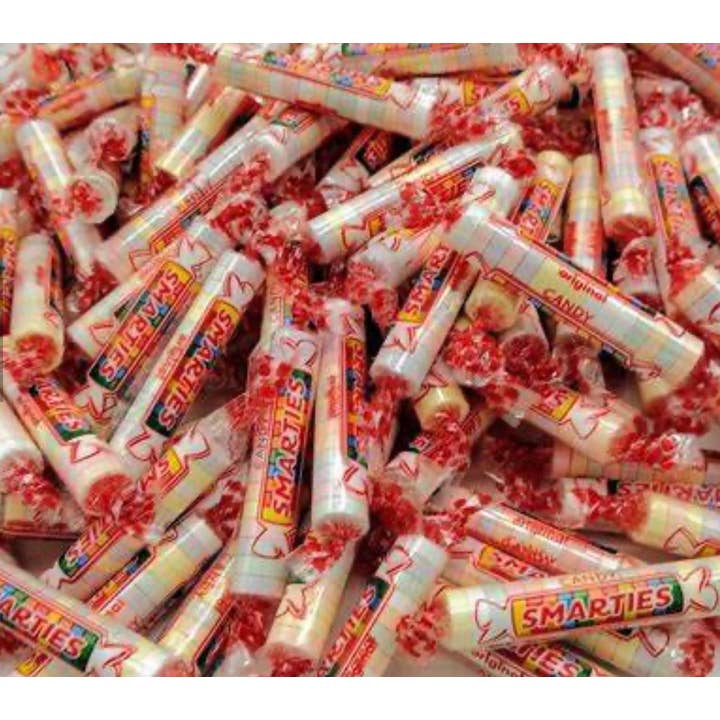 O'Shea's Candies Sweet Shop - Wholesale Hard Candy - Nostalgic 1949 ORIGINAL Smarties Rolls 1/2# Flaired Bag1