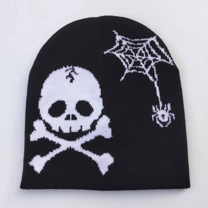 alberalkirk - Wholesale Beanie - Women's - Skull & Bat Jacquard Beanie M5A249