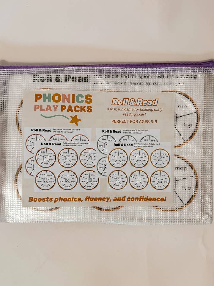 Phonics Play Pack: Roll & Read Activity | CVC, CVCC, CCVC, CVCe Words for wholesale by Story Boxes