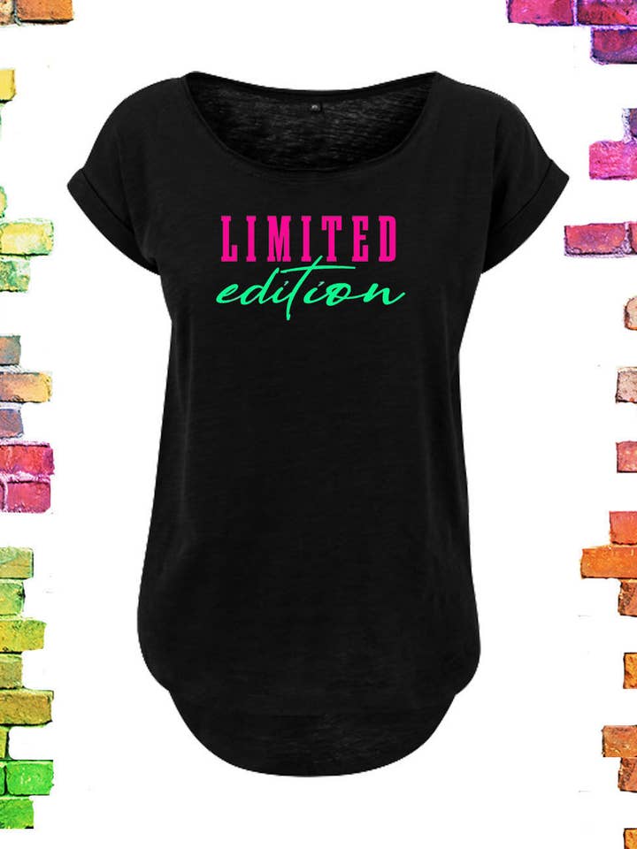 Sort dame t-shirt « Limited Edition » | størrelse S/34 til 5XL/54 for engroshandel hos HipLeven Fashion