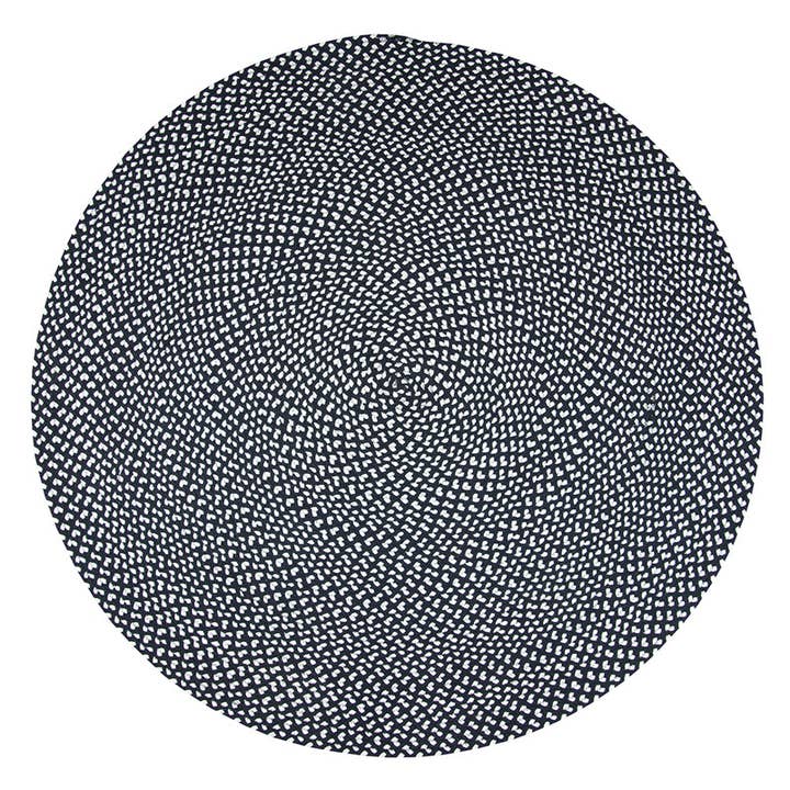 Round black & white cotton rug ALLEN for wholesale by NATTIOT