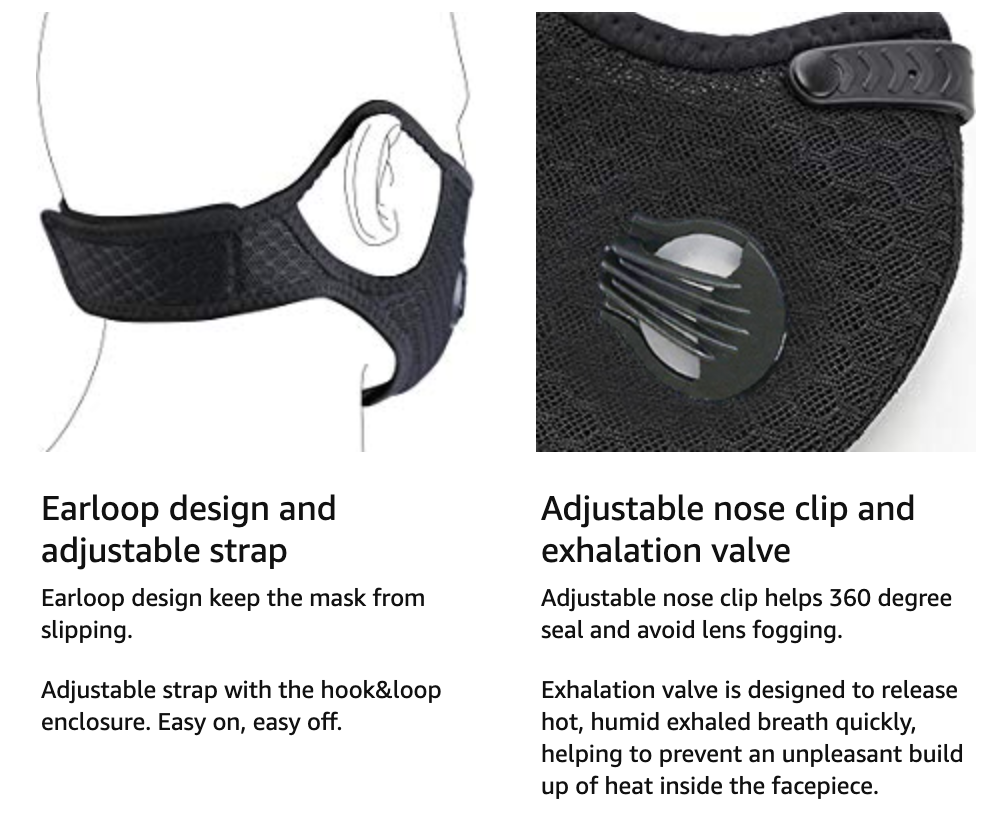 JupiterGear - Vente Masque/visière de protection pour le visage - Masque de sport avec filtre à charbon actif10