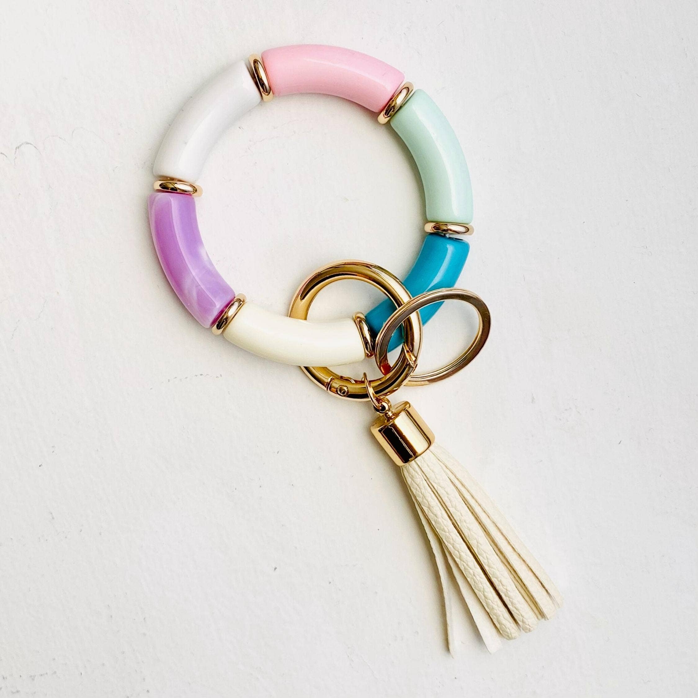 Tiny Gift Society - Wholesale Keychain Bracelet - Tube Bracelet Bangle Keychain | Bamboo Wristlet Key Ring0
