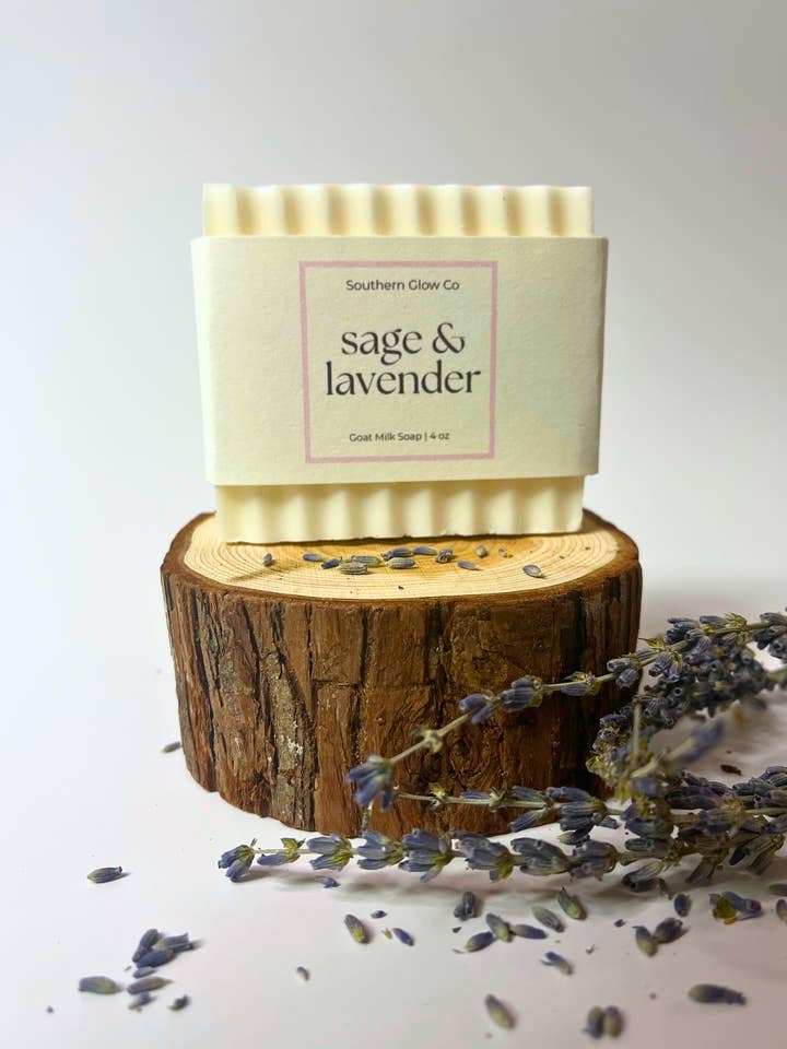 Savon en barre à la sauge et à la lavande pour la vente par Southern Glow Co.