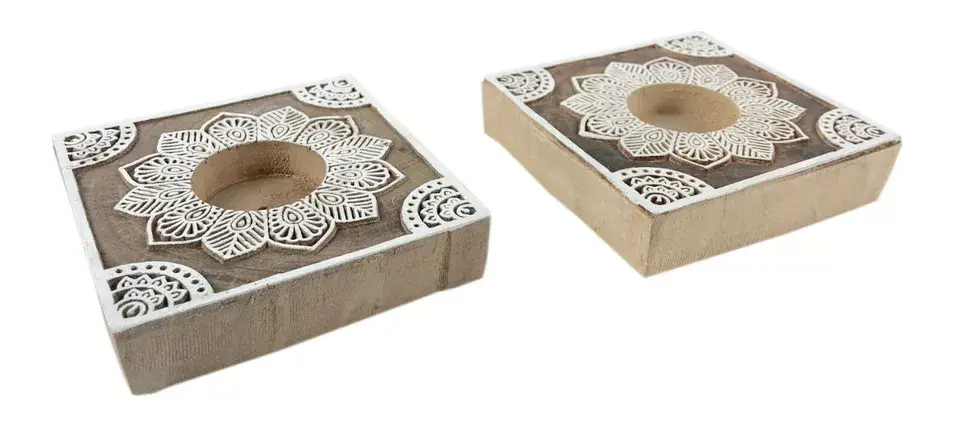 Magnifique Hearts – wholesale Ljushållare – Handgjord trä värmeljushållare Hållbar och unik design1