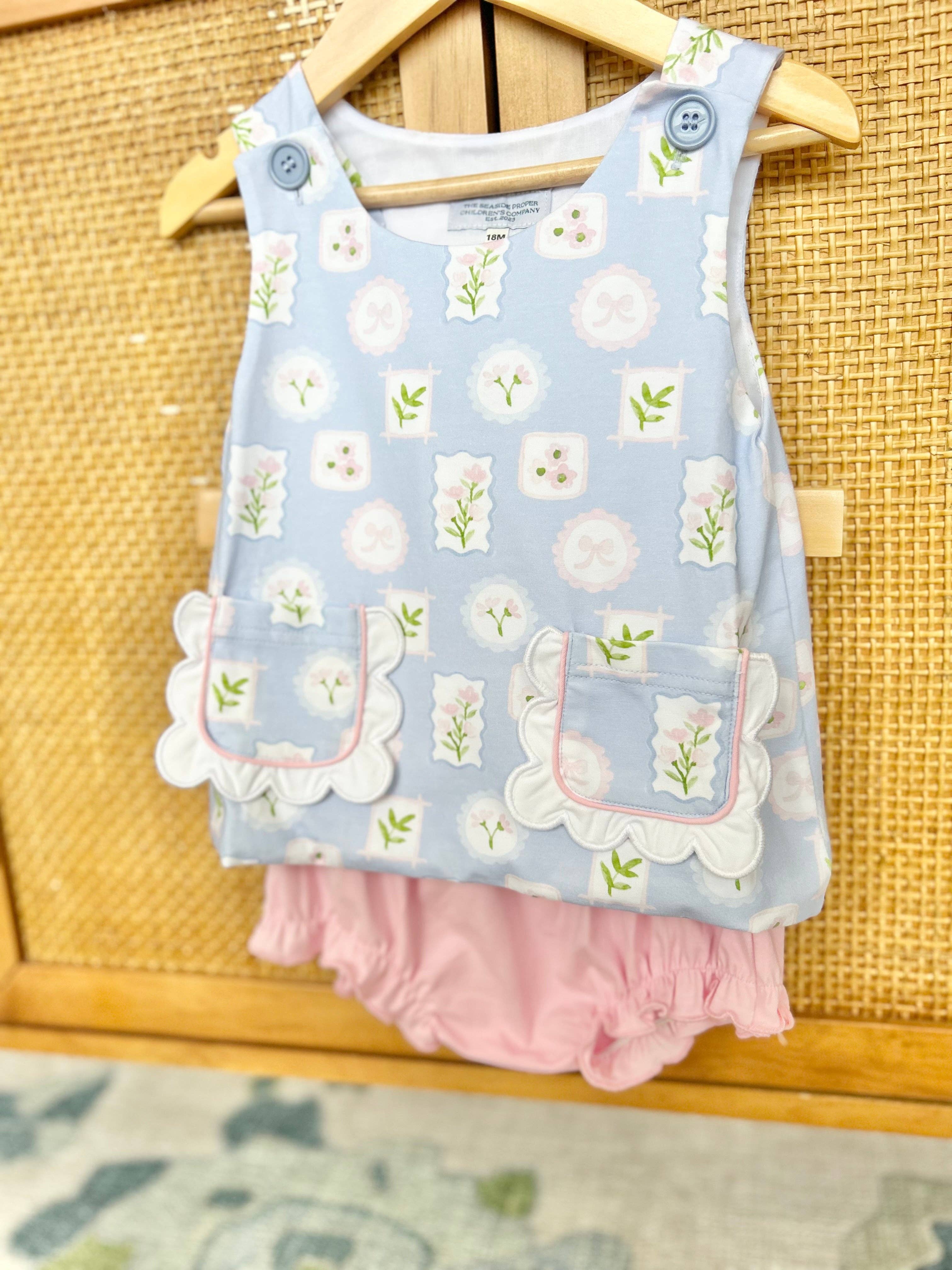 The Seaside Proper Children’s Company - Wholesale Jumpsuit - Baby - PIMA Scallop Frame Jumper Top