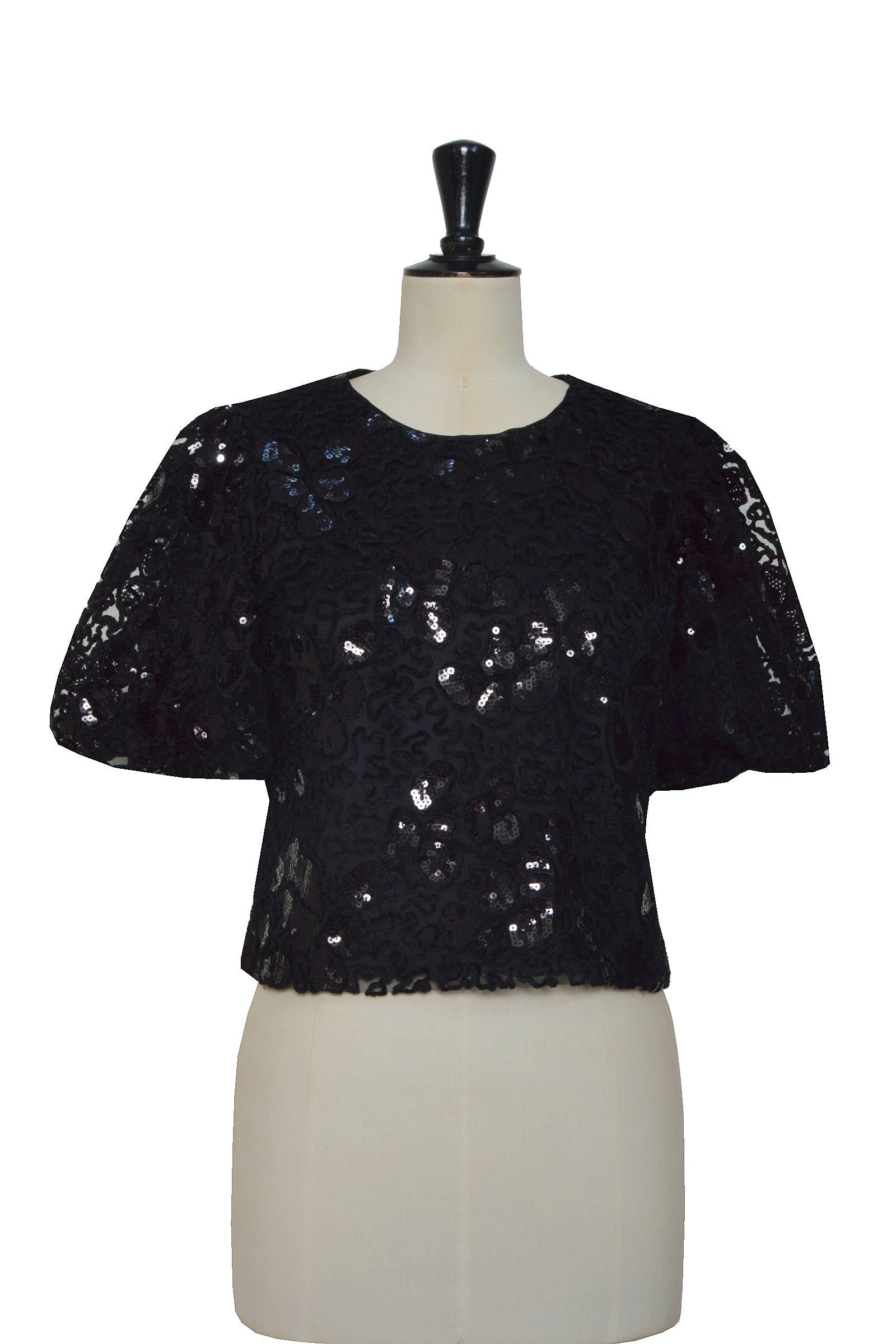 ELLI WHITE – Engroshandel Bluse - Dame – Top med præget mønster og pailletter6