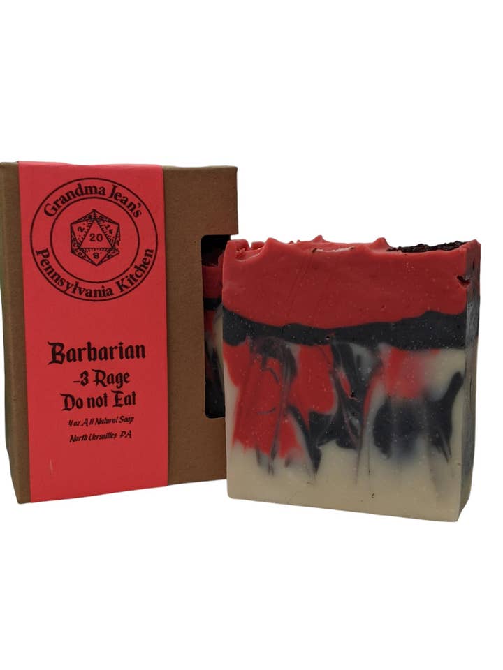 Barbarian Gaming Themed Natural Handmade Soap for wholesale by Grandma Jean's Pennsylvania Kitchen