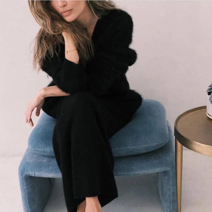 Suhkasana – Engroshandel Cardigan - Dame – Faux mink strikket oversized cardigan blød hyggelig sweater25