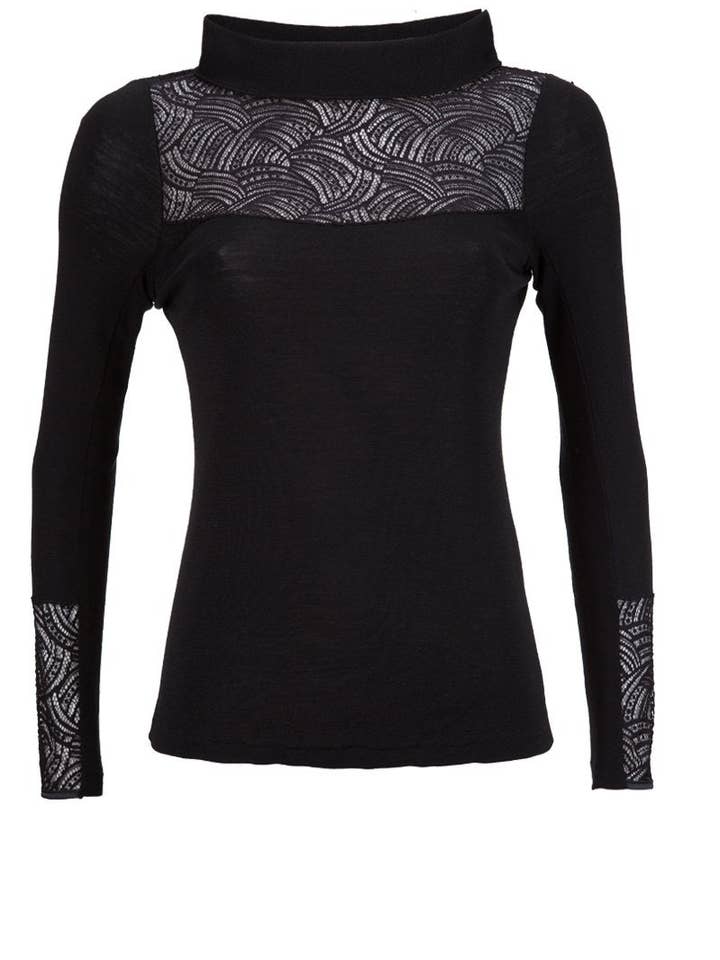 T-shirt à manches longues Elisa - Laine et soie pour la vente par Madiva